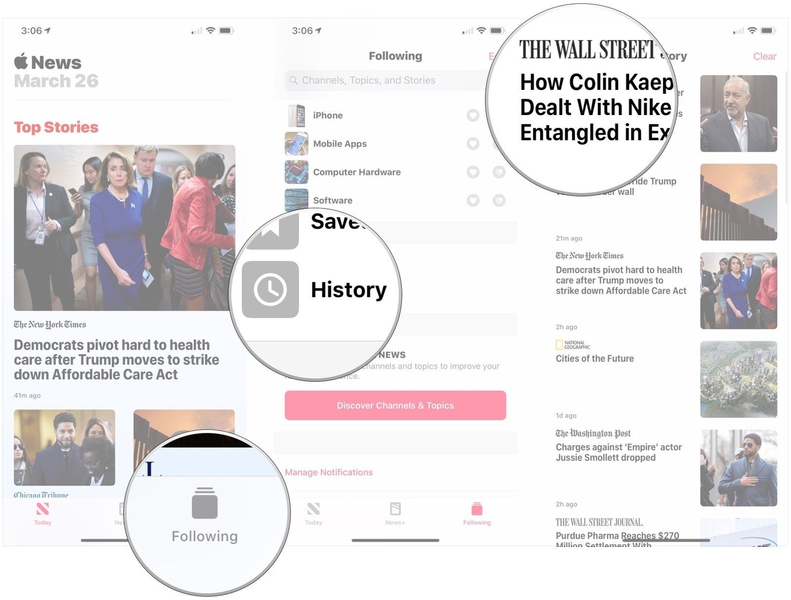 Нажмите «Далее», нажмите «История», нажмите статью.