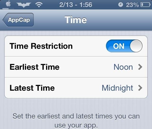 Этот Cydia Tweak ограничивает использование вашего приложения на вашем iPhone, так что вы можете быть более продуктивным, вы