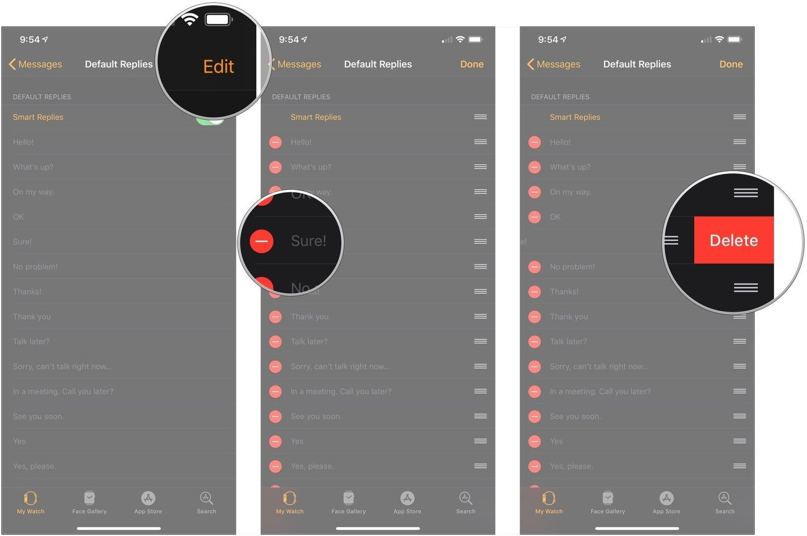 Нажмите «Изменить», нажмите «Вычитание», нажмите «Удалить».