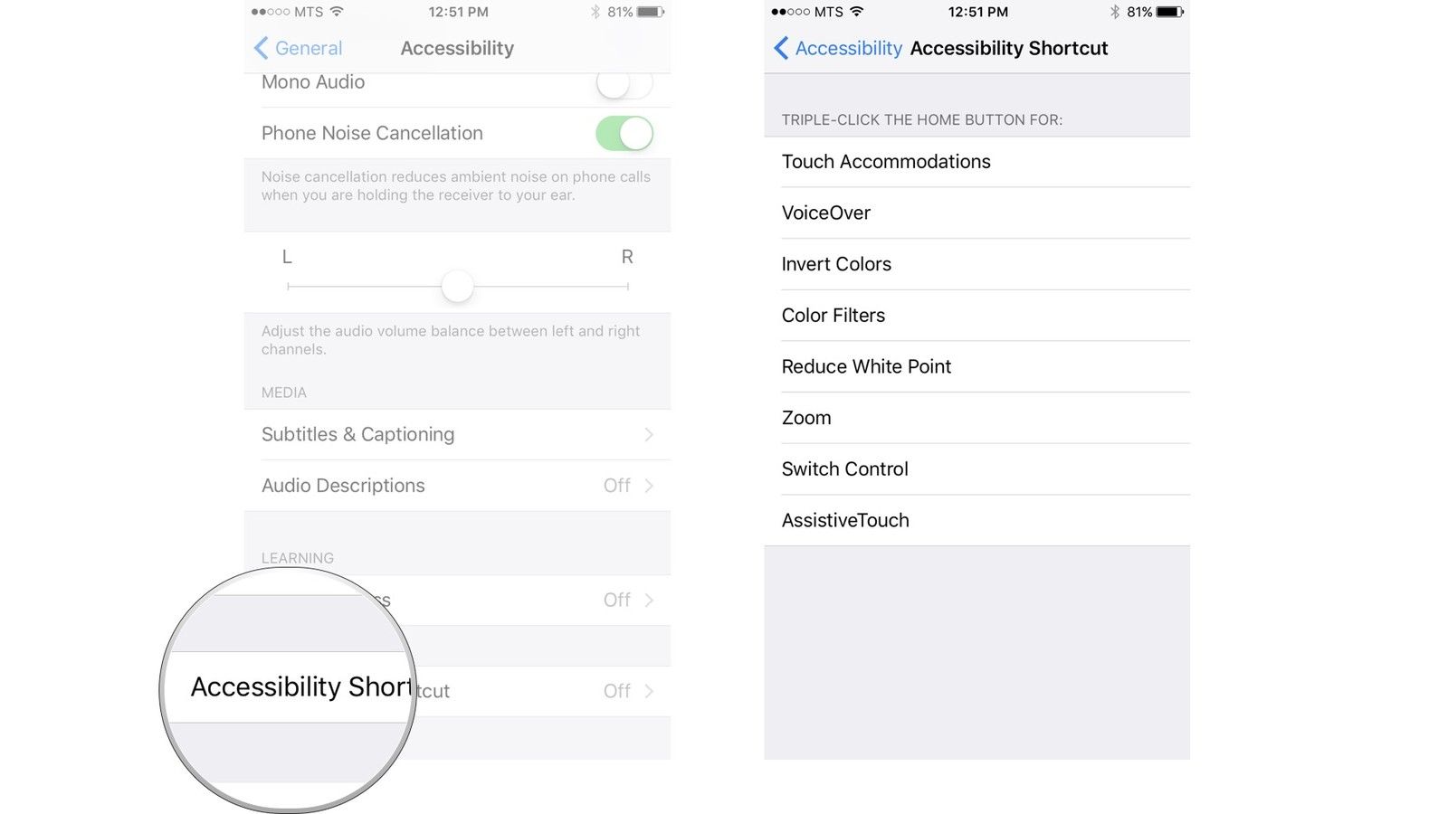 Нажмите «Доступность», нажмите на действие, которое вы хотите выполнить, когда вы трижды щелкните