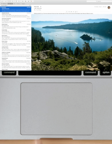 Проведите между полноэкранными приложениями на macOS.