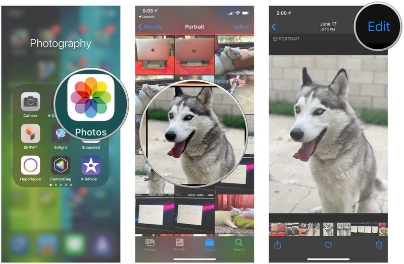 Откройте «Фотографии», выберите «Портретный режим», нажмите «Изменить». Откройте «Фотографии», выберите «Портретный режим», нажмите «Изменить».