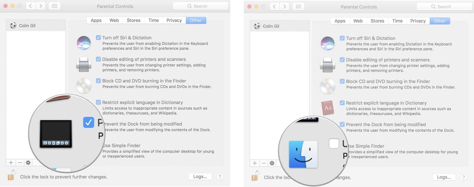 Проверьте, чтобы заблокировать терминал и создать упрощенный рабочий стол