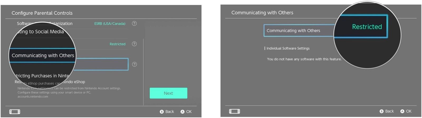 Ограничить общение с другими