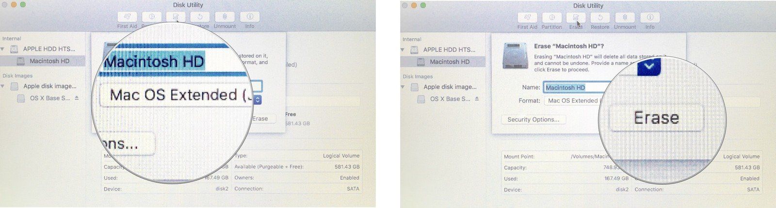 Стирание вашего загрузочного диска