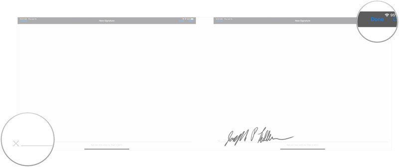 Подпись документа, нажмите Готово