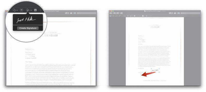 Нажмите подпись, переместите подпись