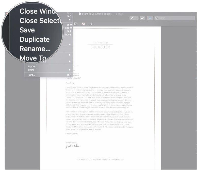 Сохранить документ