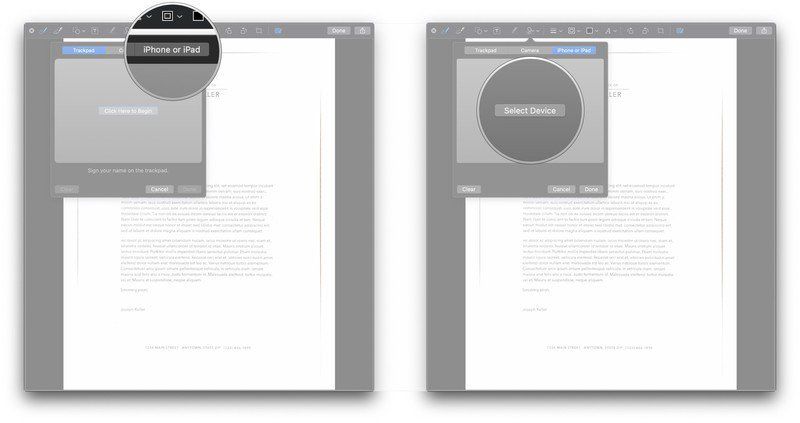 Нажмите iPhone или iPad, нажмите «Выбрать устройство».