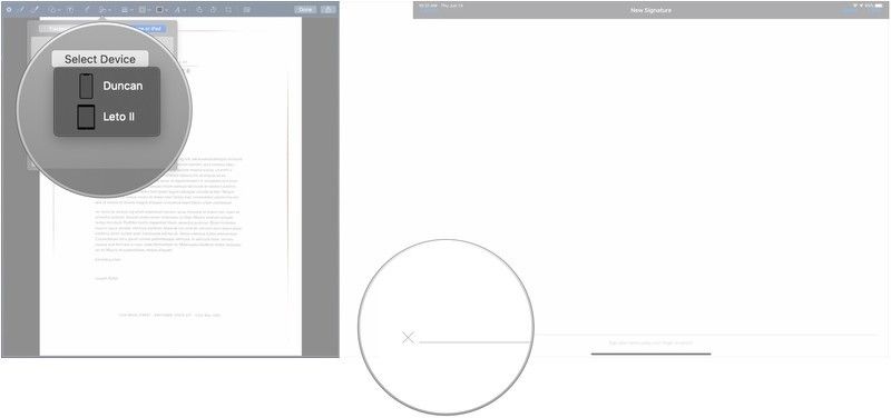 Нажмите на устройство, подпишите свое имя