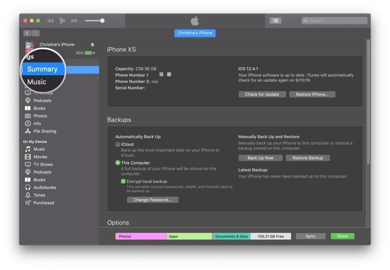 Нажмите Сводка на боковой панели Нажмите Сводка на боковой панели