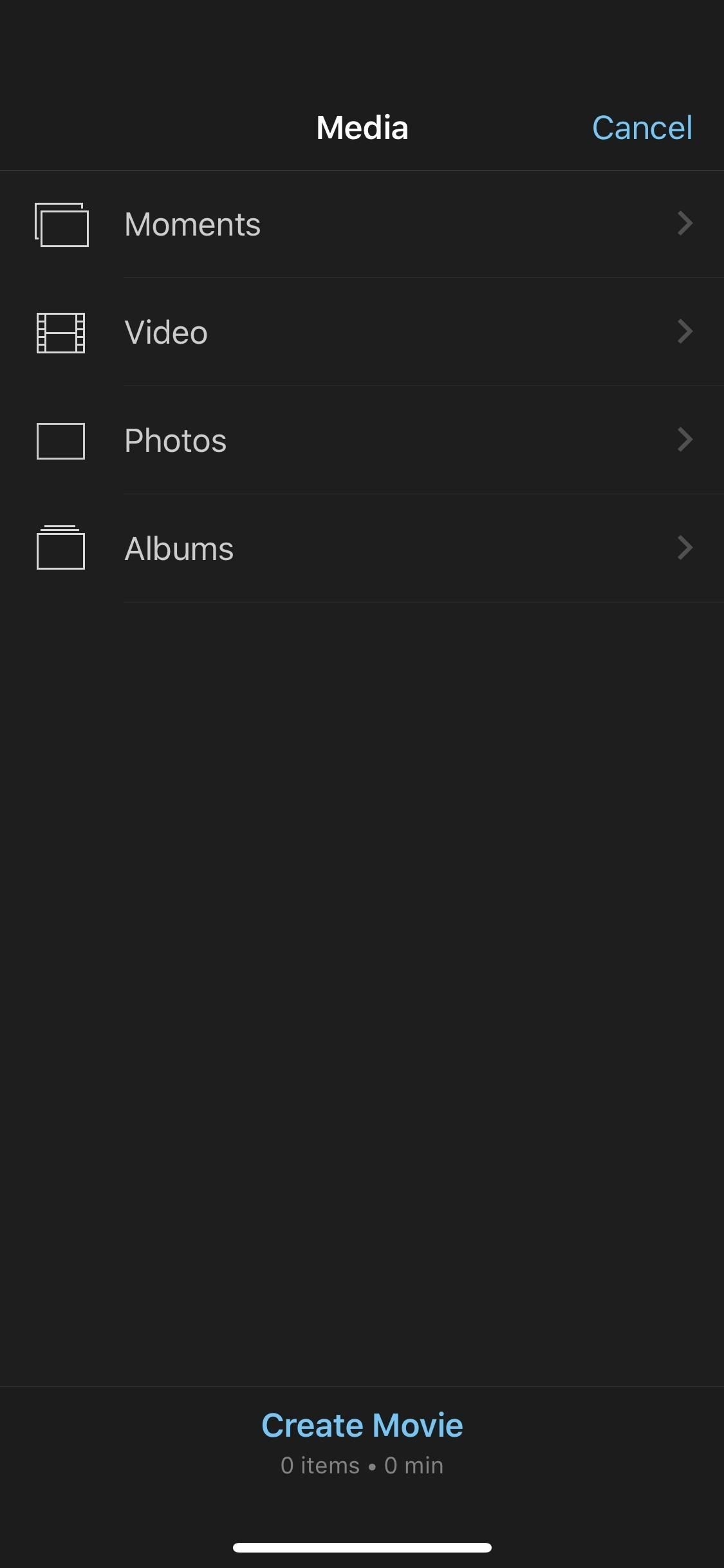 Как создать новый проект фильма в iMovie на вашем iPhone