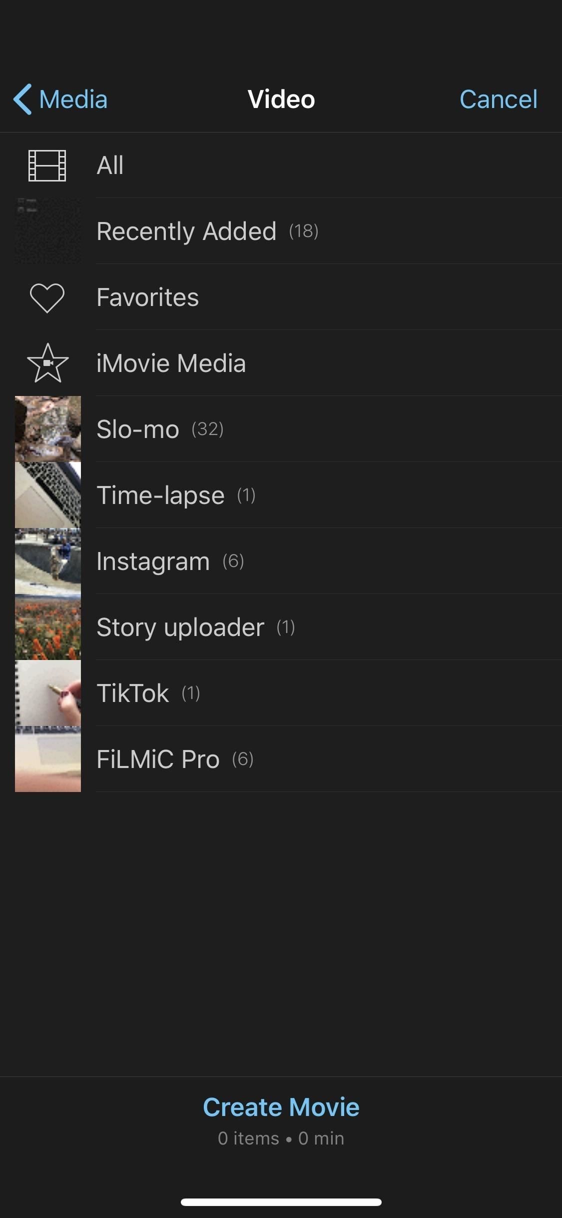 Как создать новый проект фильма в iMovie на вашем iPhone