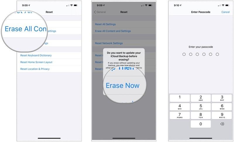 iPhone стереть сейчас