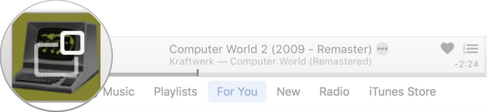 Открытие MiniPlayer на Mac