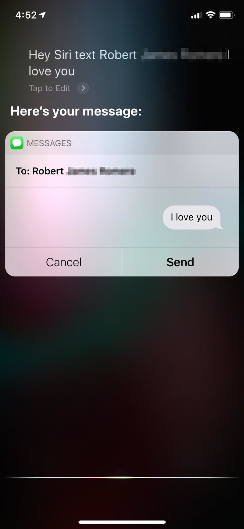 iOS 12 Siri Отправить смс