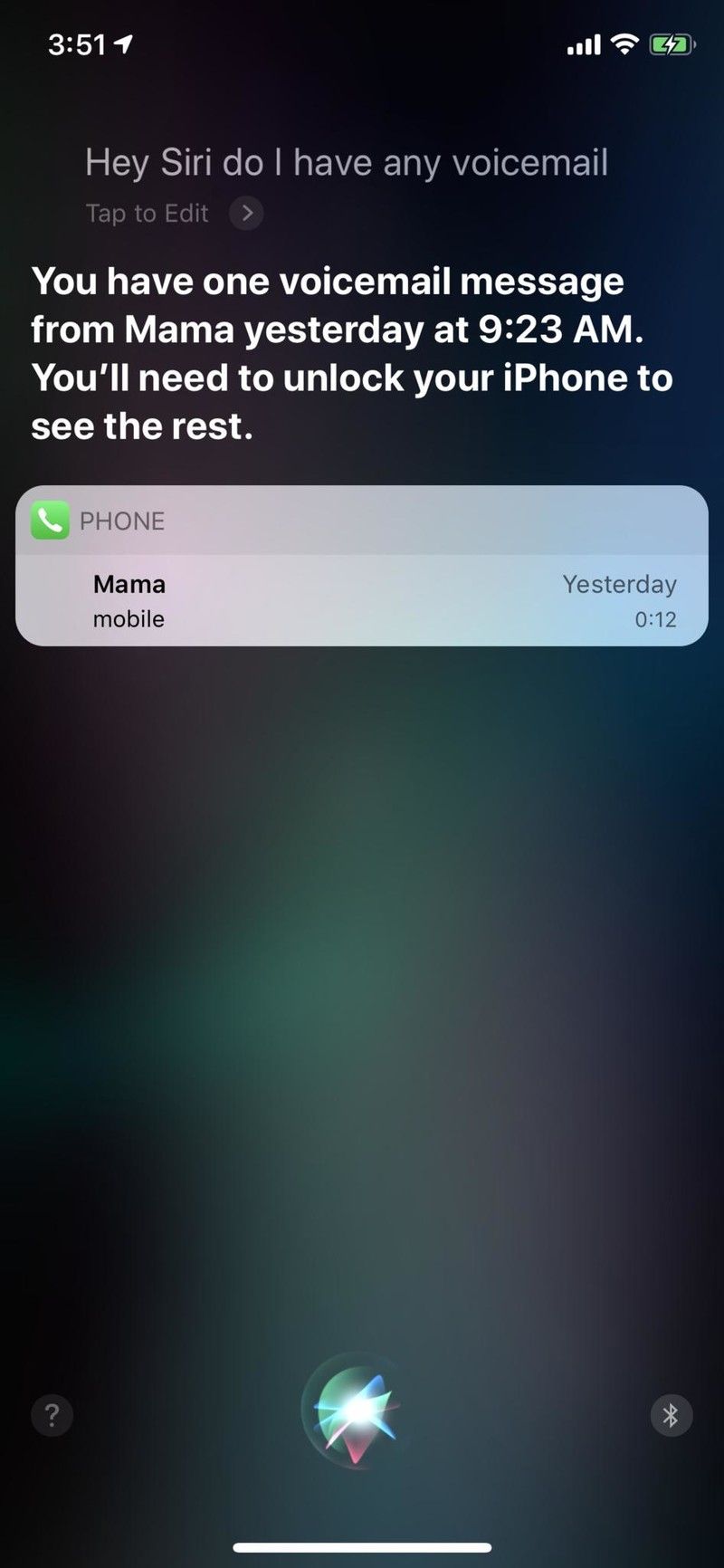 Голосовая почта iOS 12 Siri