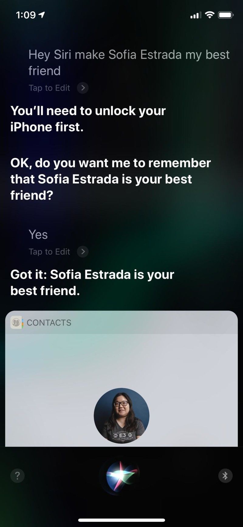 iOS 12 Siri Добавить отношения