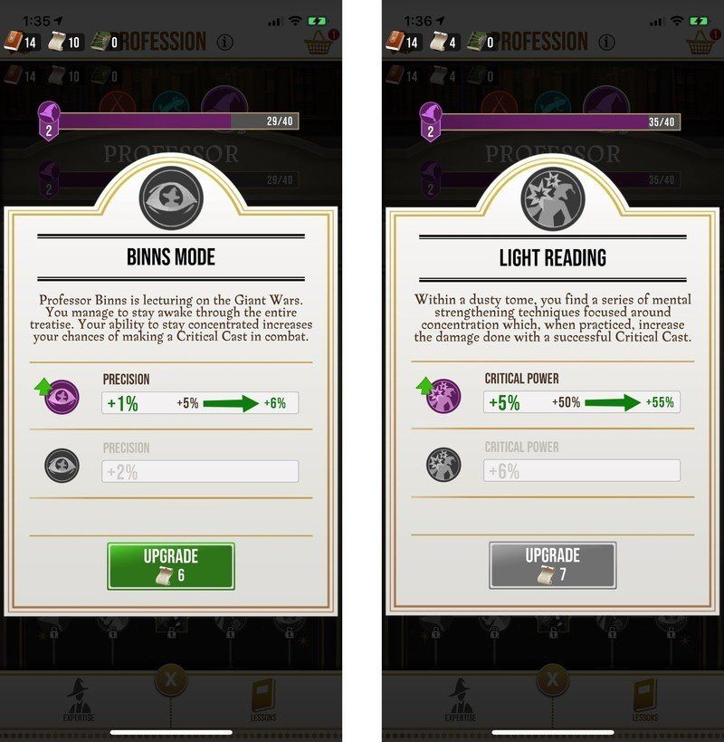 Умение Binns Mode повышает ваши характеристики точности, а умение Light Reading увеличивает вашу критическую силу