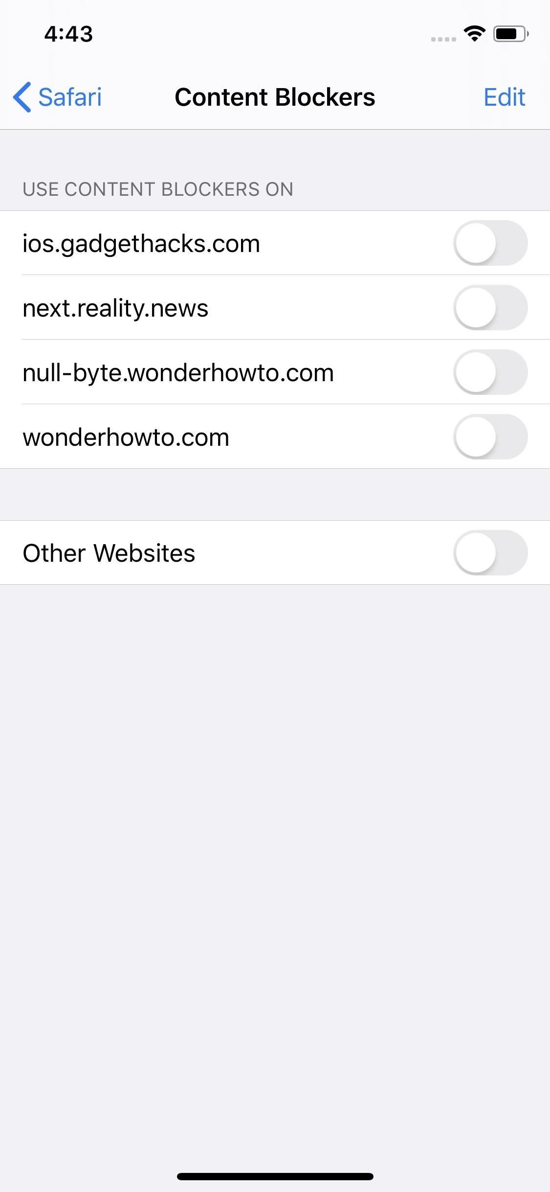 iOS 13 облегчает отключение блокировщиков контента для определенных сайтов в Safari