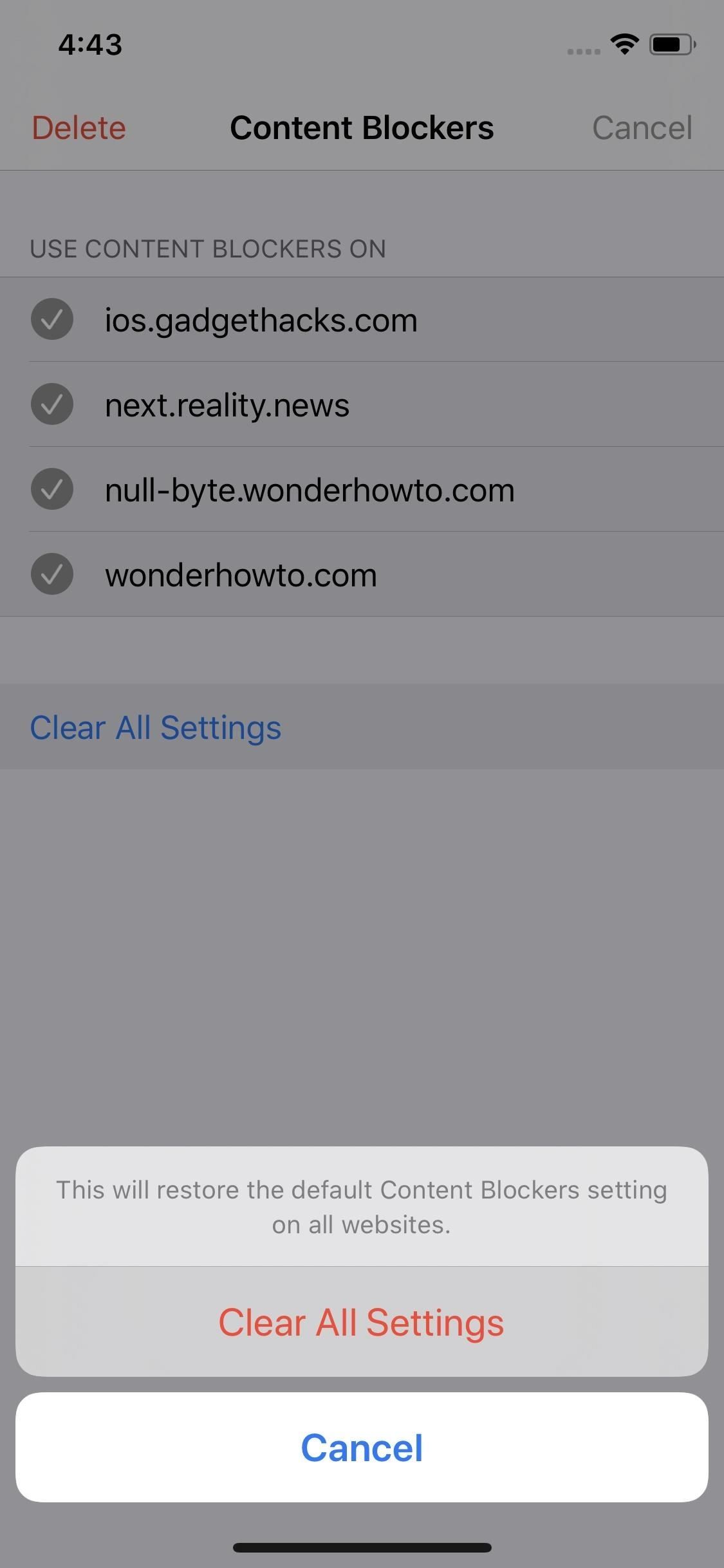 iOS 13 облегчает отключение блокировщиков контента для определенных сайтов в Safari