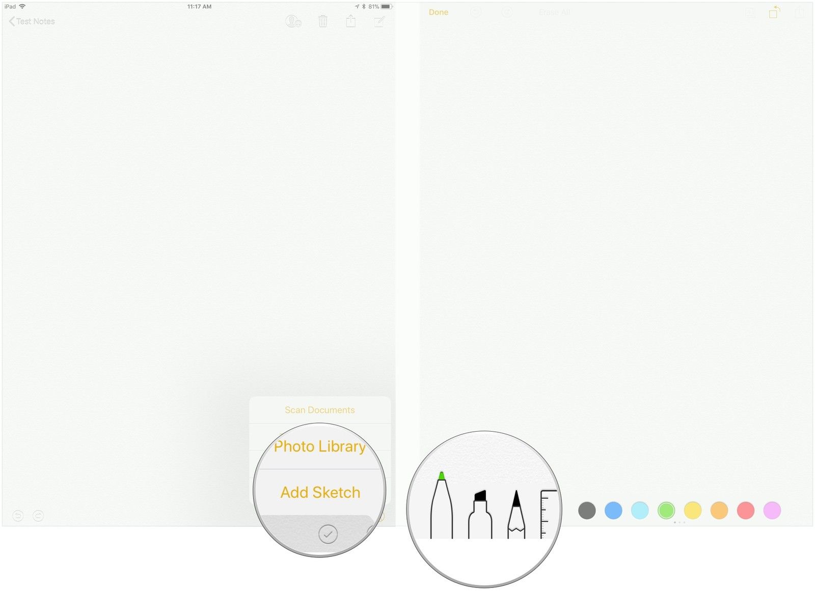 Нажмите «Добавить эскиз», выберите инструменты