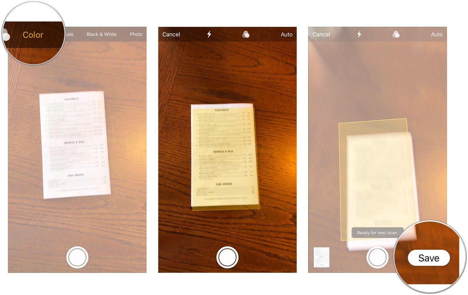 Выберите фильтр, наведите курсор на документ, нажмите «Сохранить».