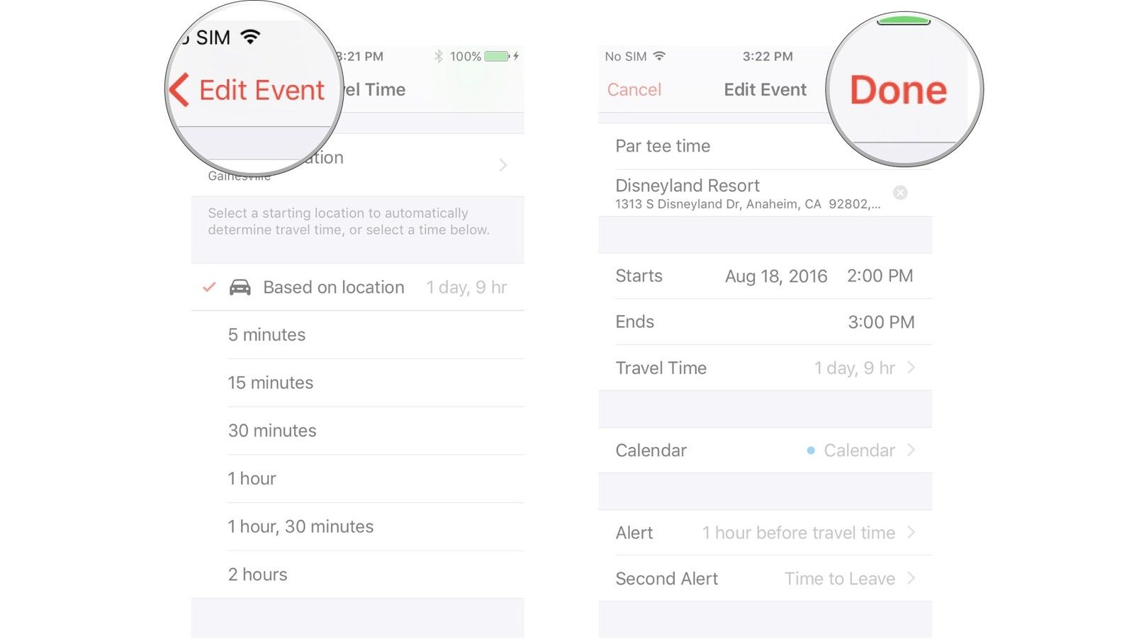 Нажмите «Изменить событие», нажмите «Готово».