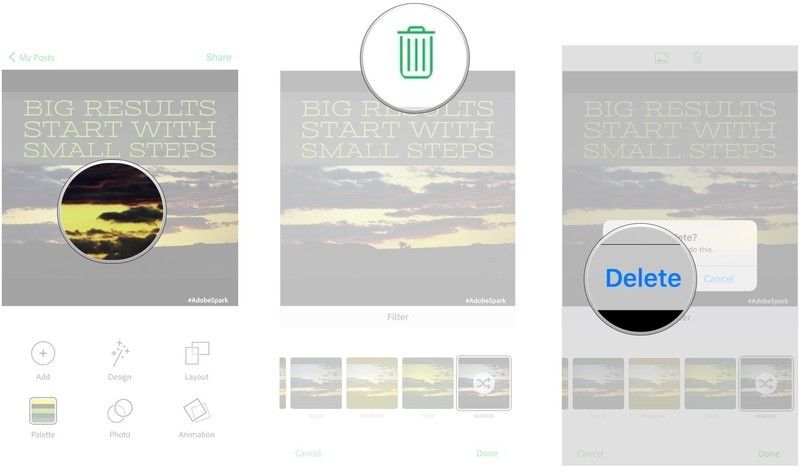 Нажмите на проект, нажмите значок корзины в верхней части экрана, нажмите «Удалить».