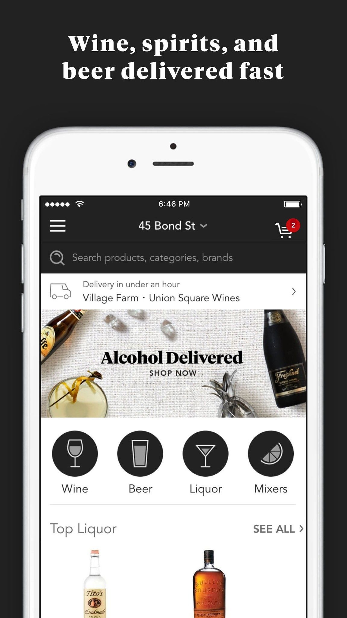 Скриншот доставки минибара