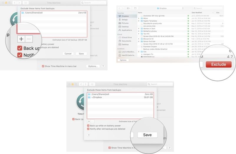 Нажмите на кнопку «Добавить», затем выберите элемент, затем нажмите «Исключить», затем нажмите «Сохранить».