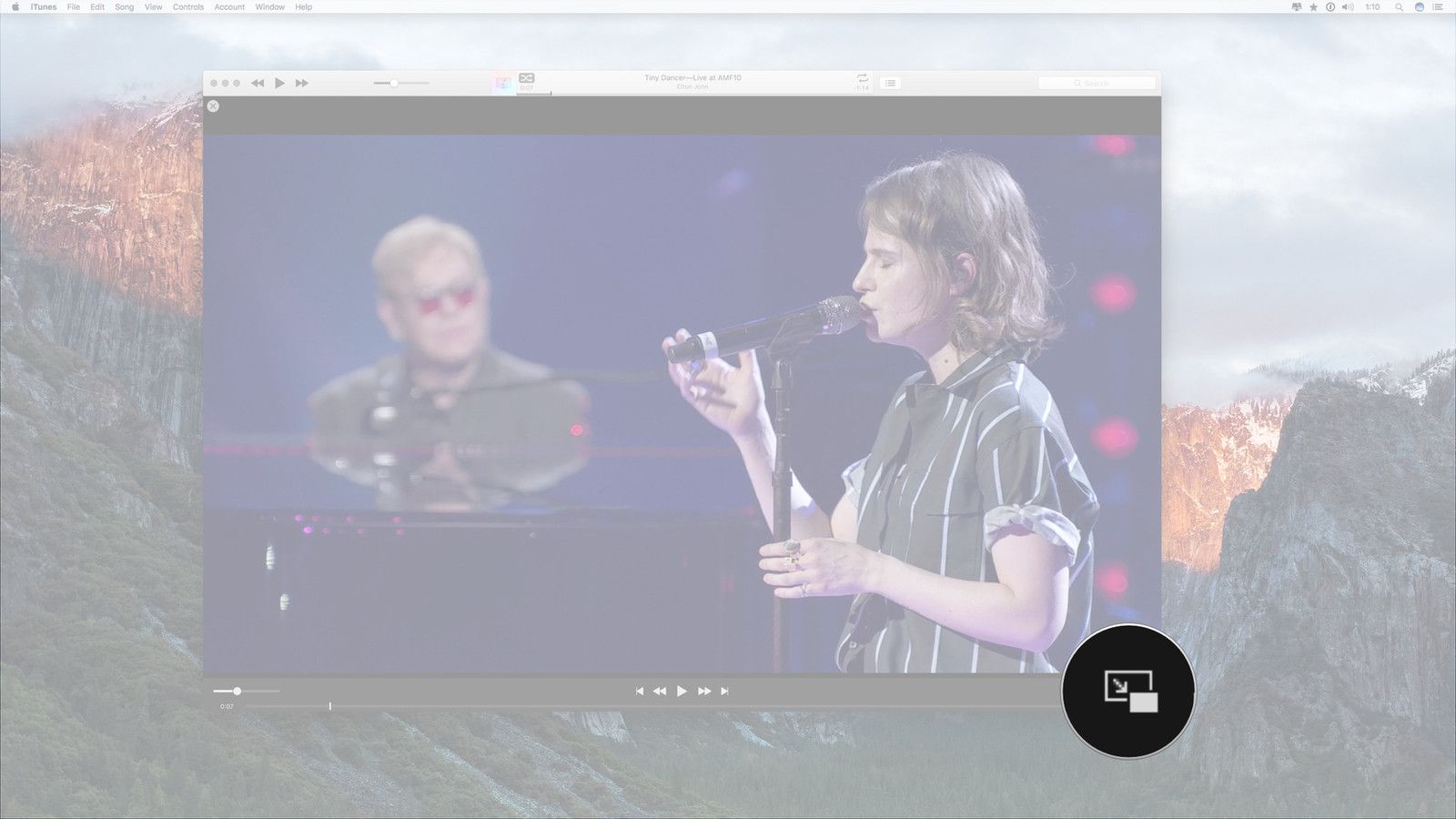 Найдите и нажмите кнопку «Картинка в картинке».