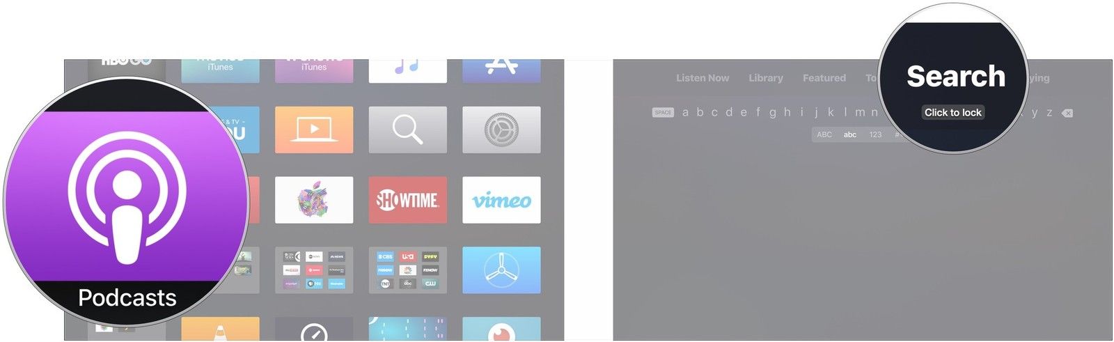 Откройте подкасты, выберите Поиск