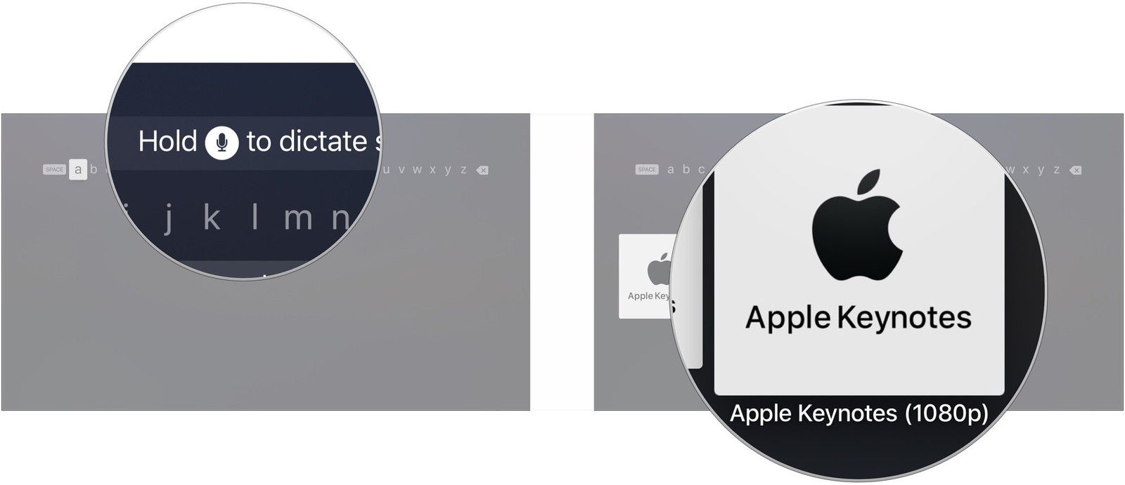 Используйте Siri Remote для поиска, нажмите на подкаст