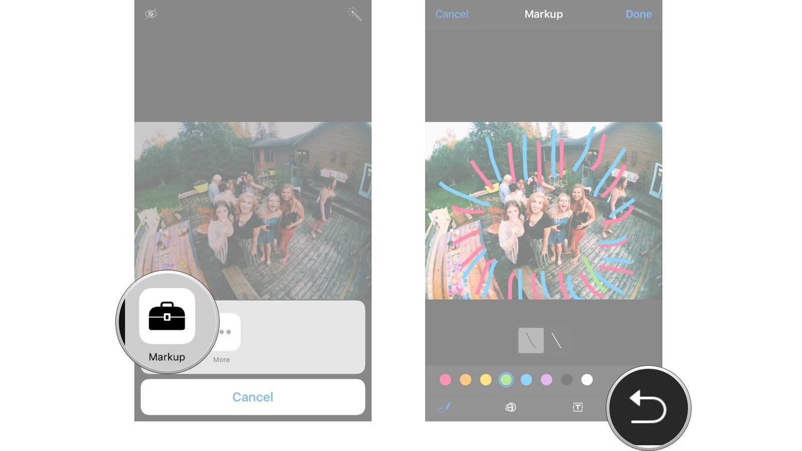 Нажмите «Разметка», а затем нажмите изогнутую стрелку в правом нижнем углу.
