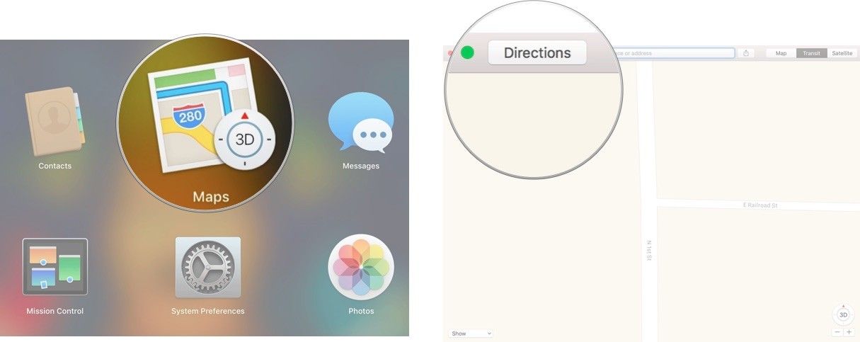 Откройте приложение «Карты», затем нажмите «Инструкции»