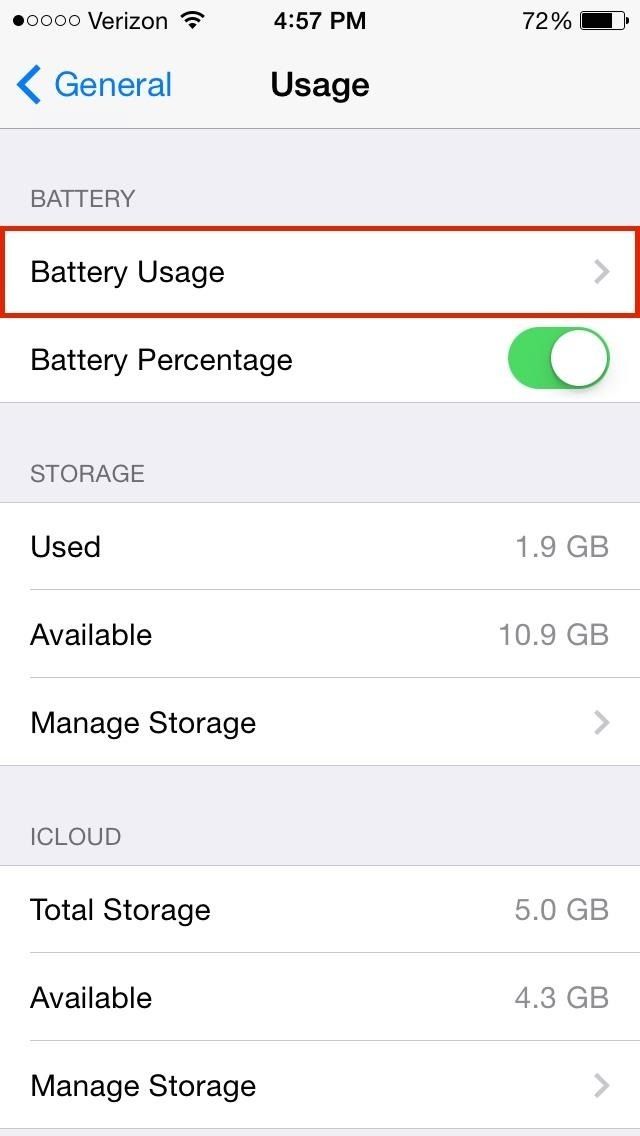 Как просмотреть статистику использования батареи для отдельных приложений на вашем iPhone (iOS 8)