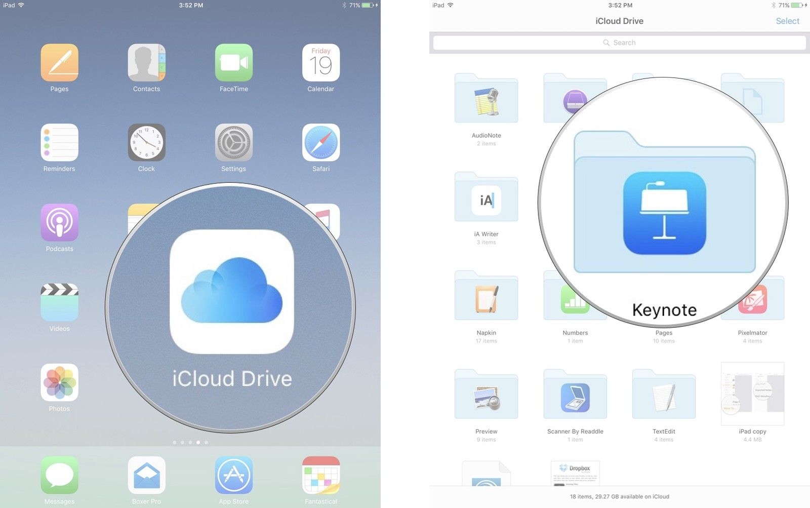 Откройте iCloud Drive