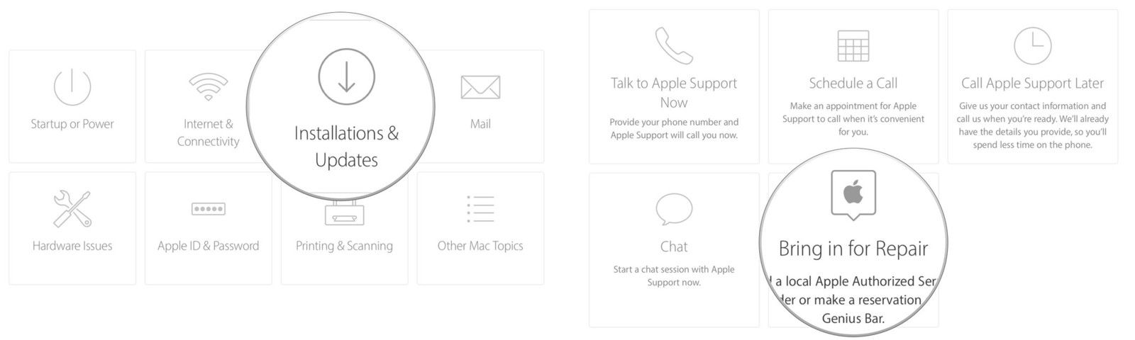 Выберите подтему, затем выберите Восстановить