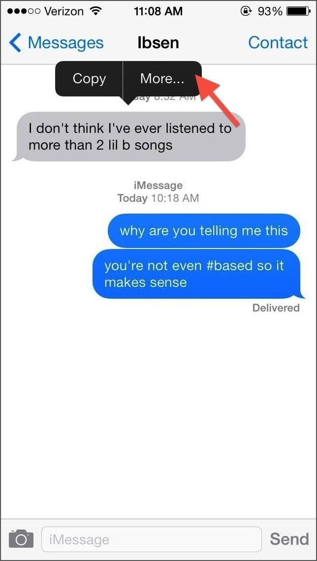 Как удалить и переслать отдельные тексты и сообщения из бесед в iOS 7