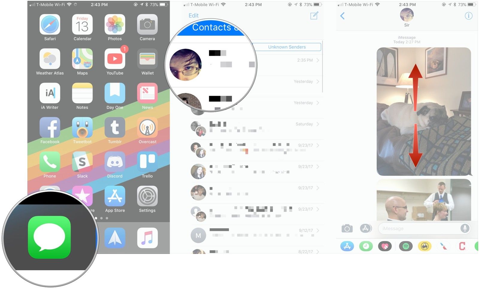 Откройте сообщения, нажмите Convo, найти вложение