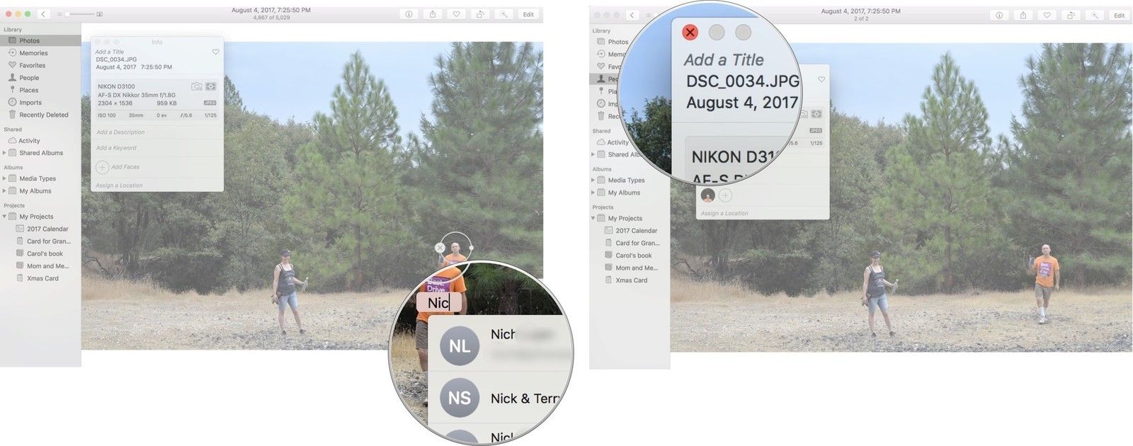 Разверните лицо, затем закройте информационное окно