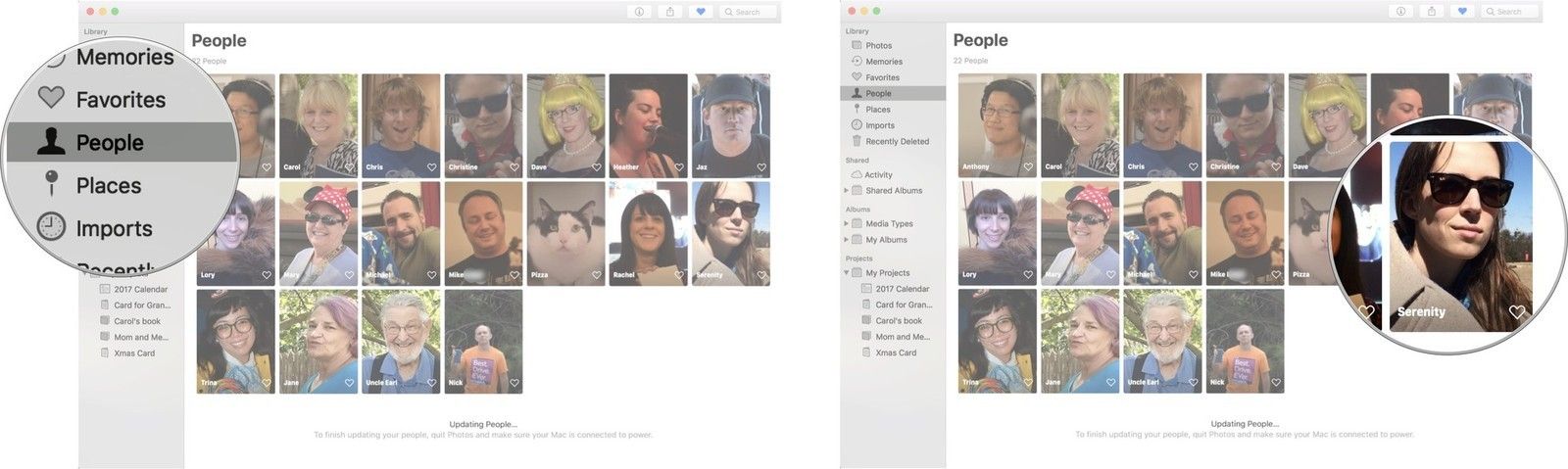 Нажмите на людей, затем нажмите на два профиля,