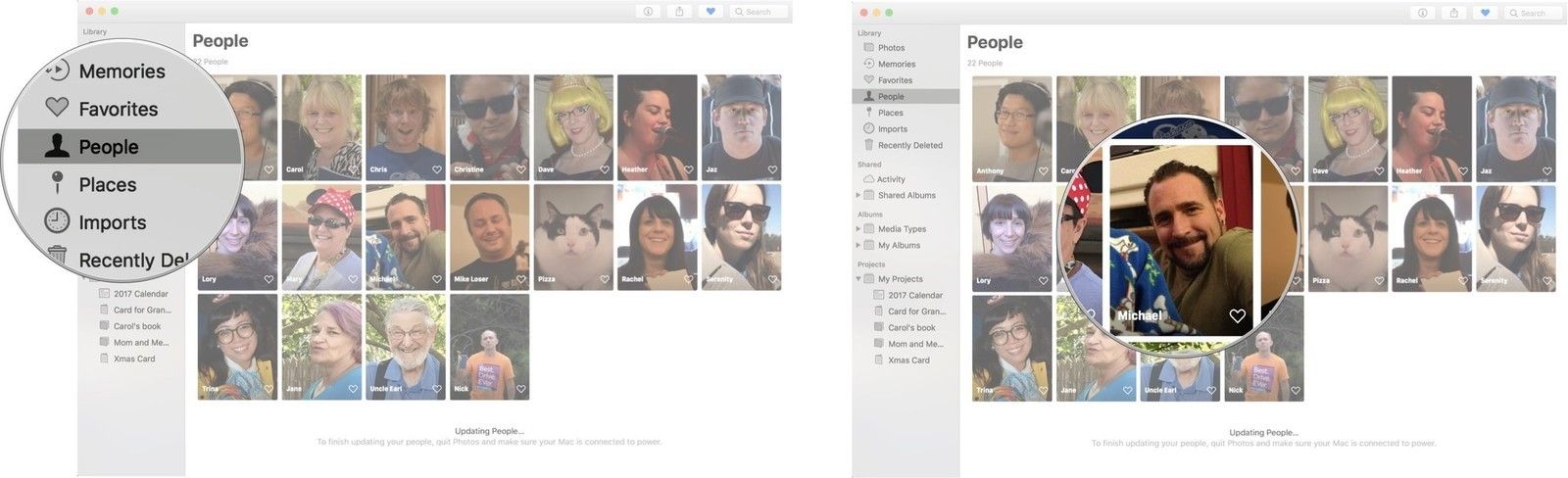 Нажмите на людей, затем нажмите на профиль
