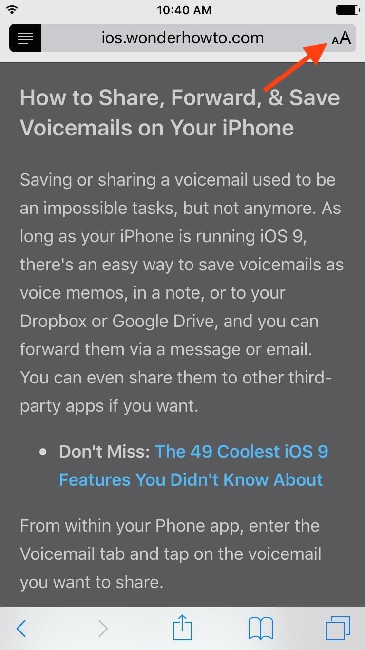 Очистите веб-статьи на вашем iPhone с Safari's Reader Mode