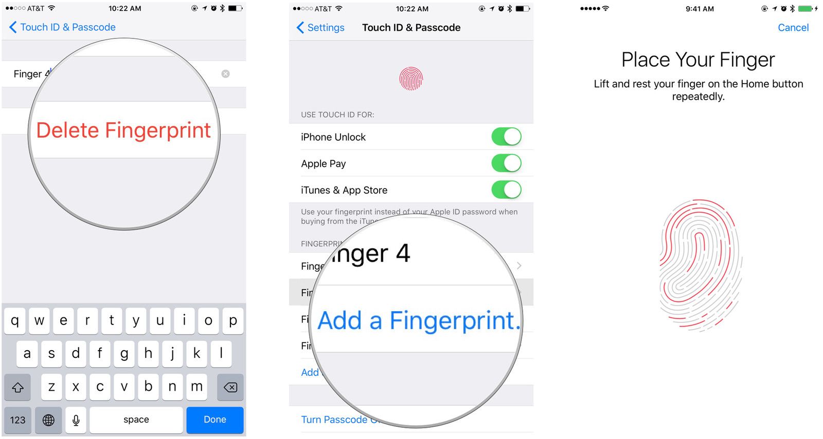 Настройка Touch ID на iOS