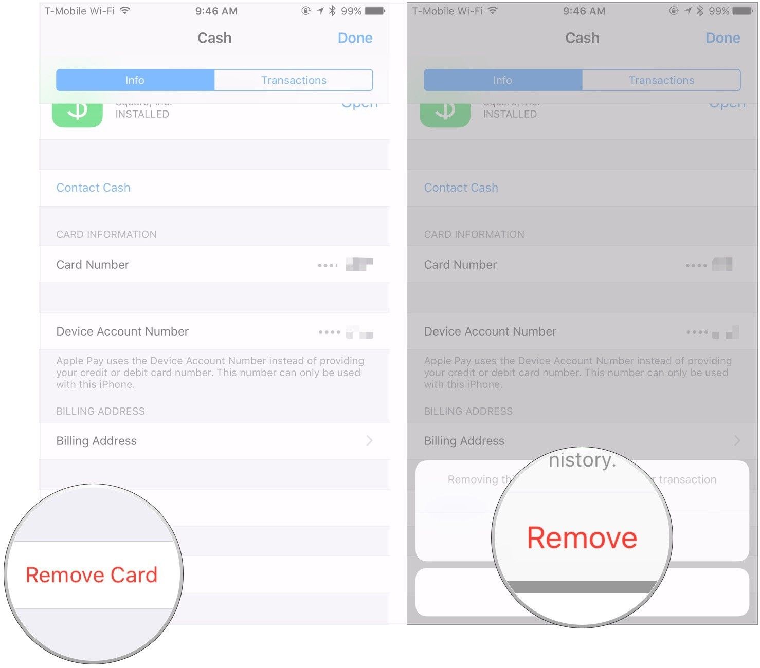Нажмите Удалить карту, нажмите Удалить