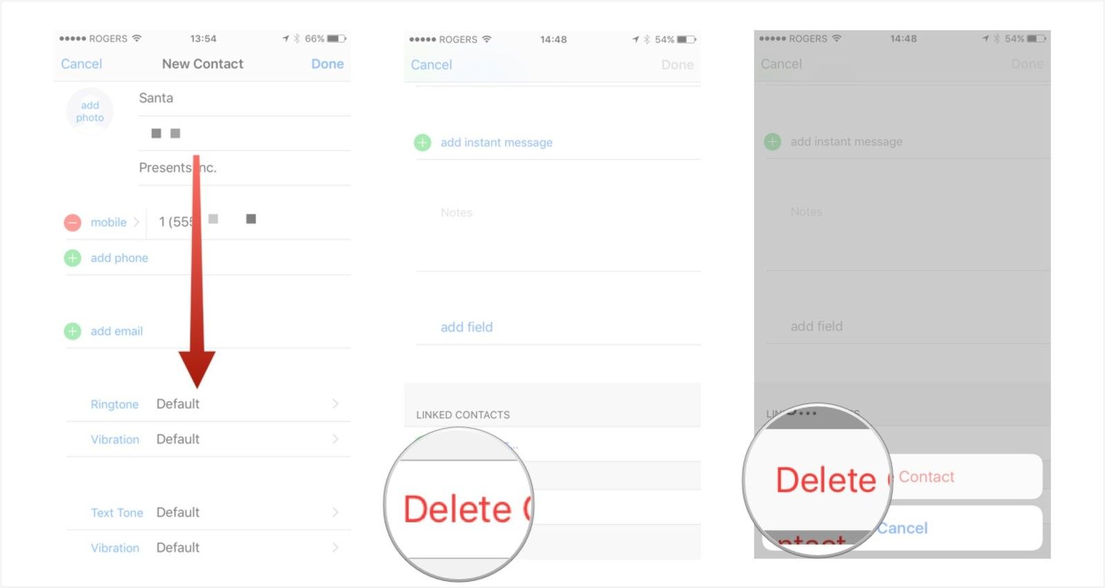 Прокрутите страницу вниз, нажмите «Удалить» и нажмите «Удалить».