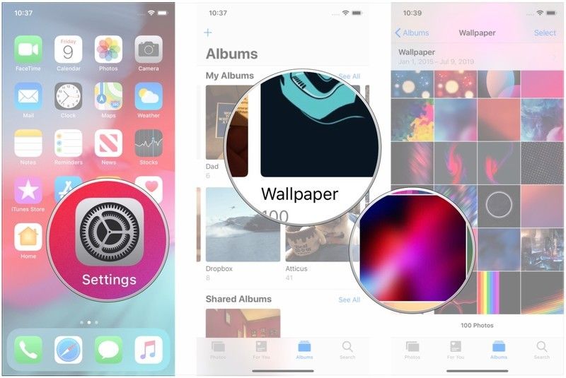 Откройте приложение «Фотографии», нажмите альбом, нажмите фото