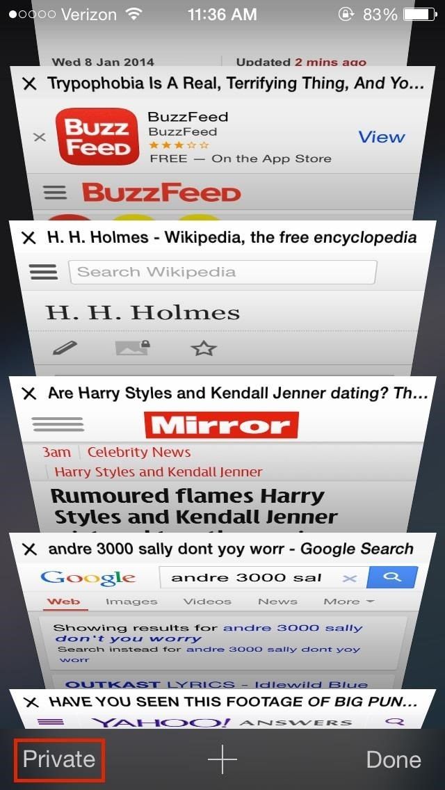 Как легко закрыть сразу все вкладки Safari в iOS 7 для iPhone и iPad